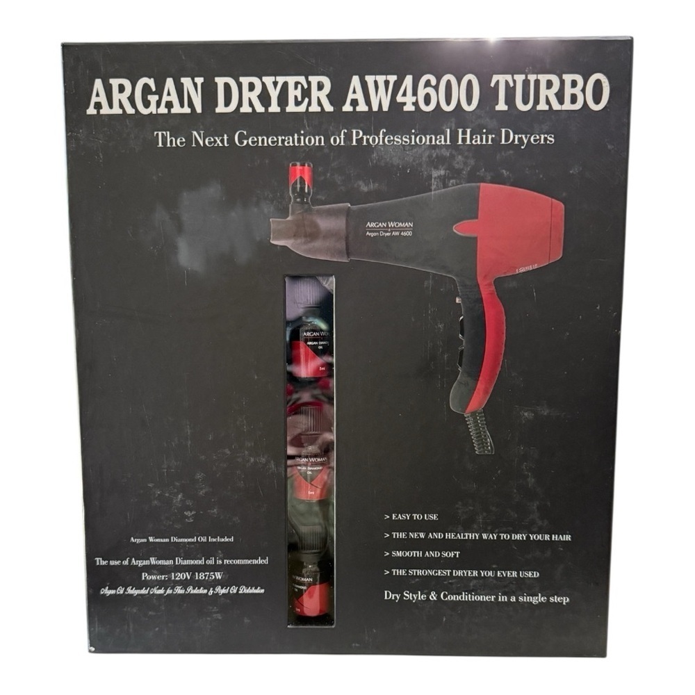 Argan Woman AW4600 Turbo Hair Dryer – Pro Ionic + Argan Oil Kit